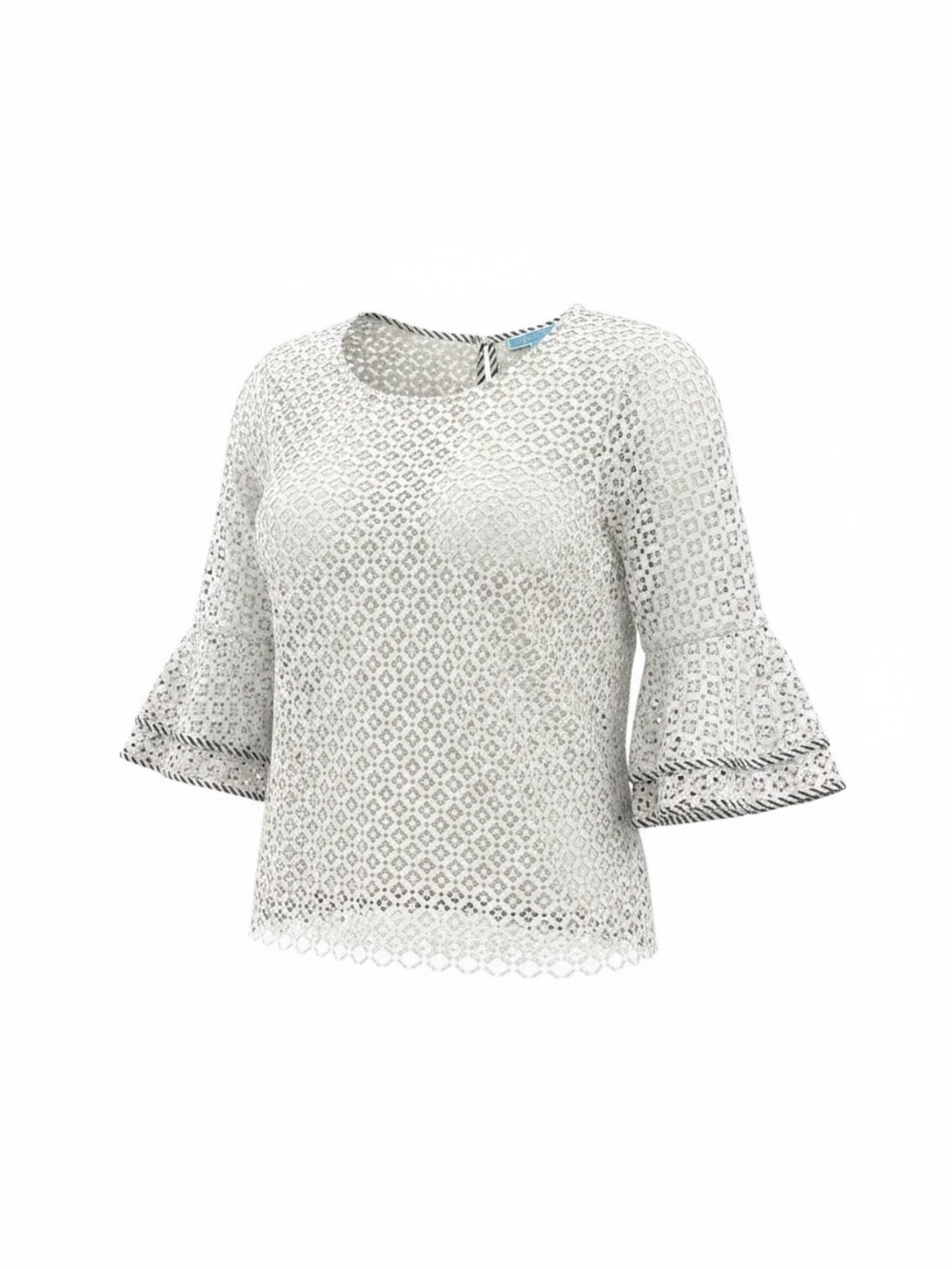 Draper James White Lace Bell-Sleeve Blouse